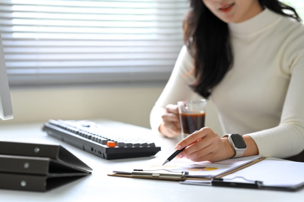 checklist being filled out